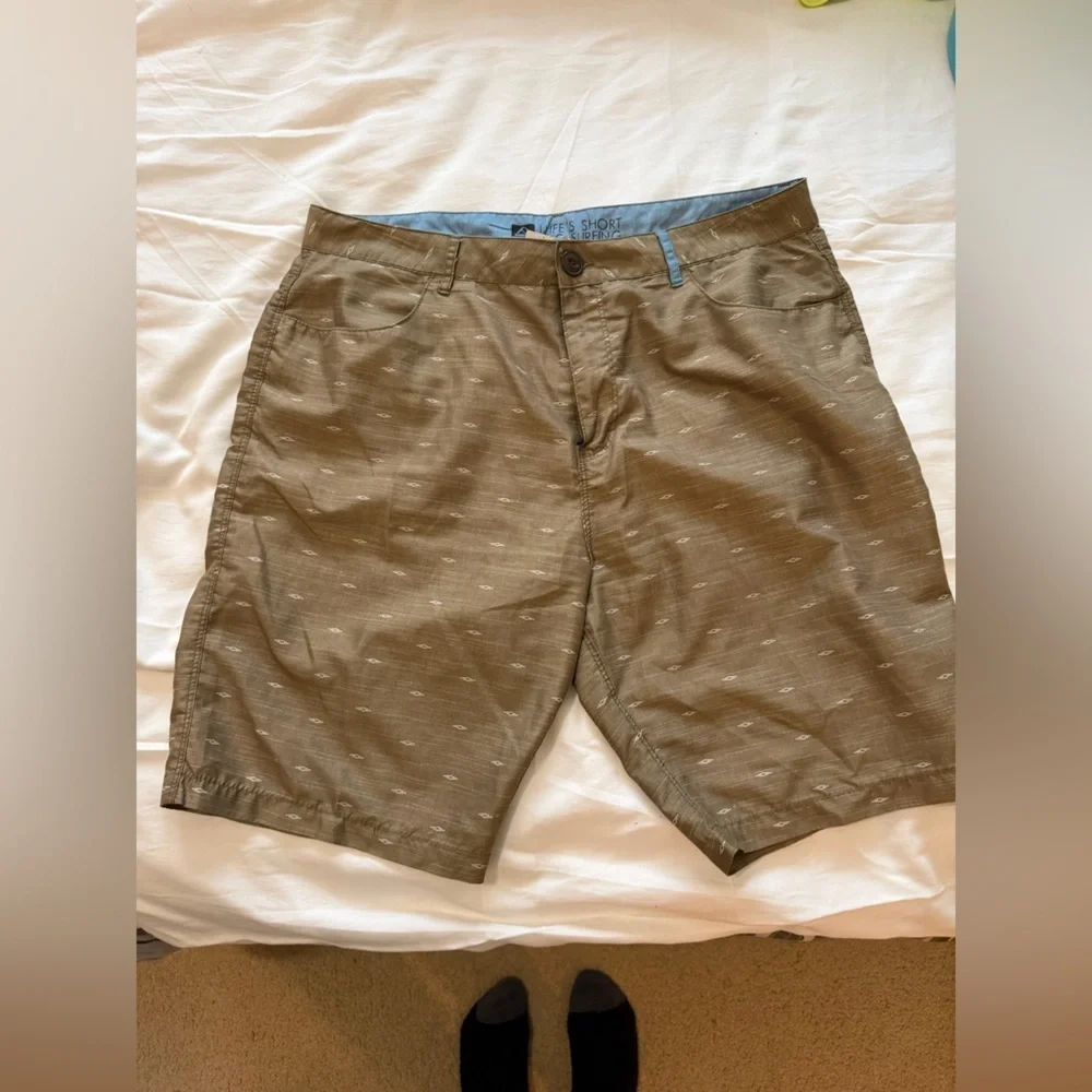 Reef Tan Flat Front Shorts